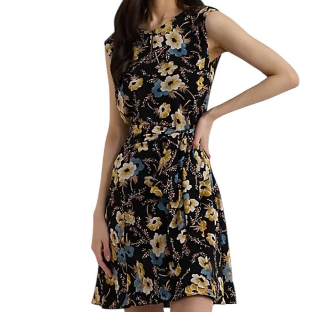 NWT Ralph Lauren Black and White Sleeveless Midi Sundress. Size 6 black label - Picture 1 of 14